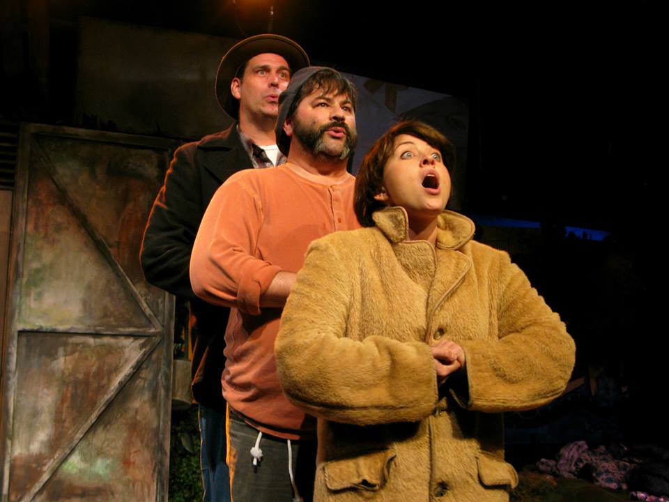 Obadiah, Jeremiah and Nigel (Heather Schmidt) sing of the dastardly deeds they will do.