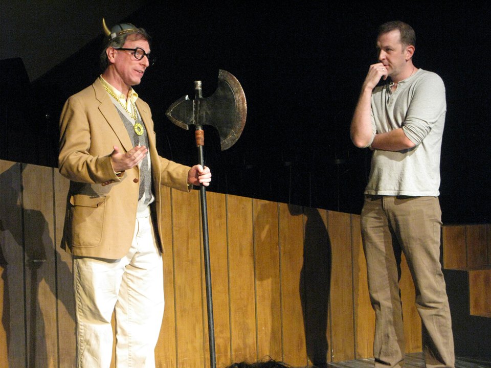 Woody Allen (Corey Klemow), now the Necromancer Warlord of Culver City, prepares to murder auditioner Ronald (Rick Steadman) for calling him narcissistic.