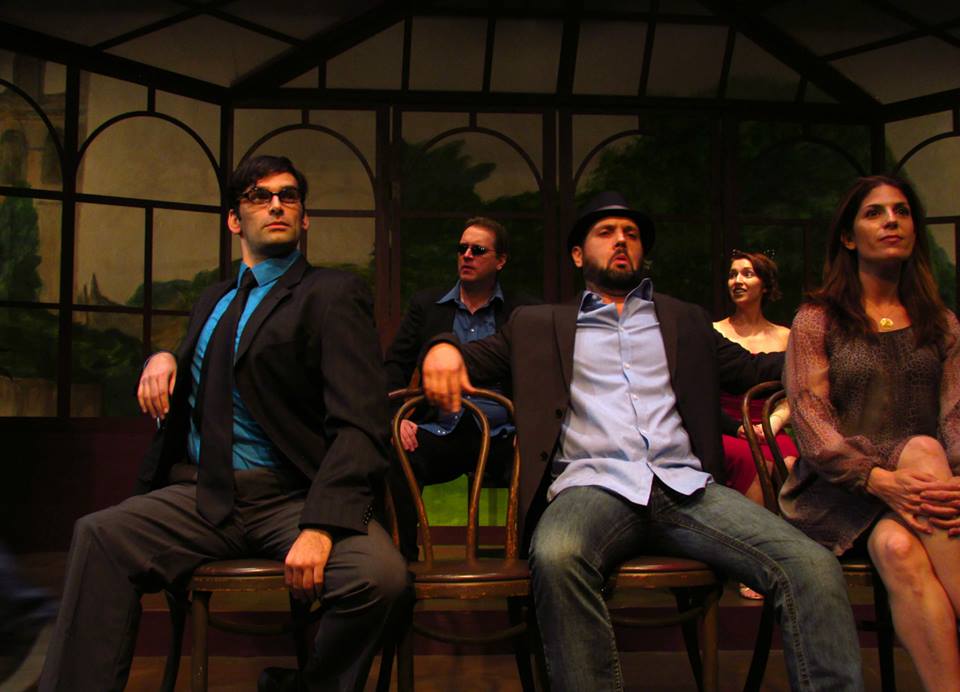 A scene from the "Entourage" film. (L-R: Donald Thoms Cappello, Erik Engman, Bryan Bellomo, Dana DeRuyck & Jessica Sherman)